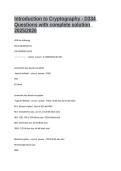 Introduction to Cryptography - D334 Questions with complete solution  2025&sol;2026