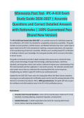 Minnesota Post Test - POST EXAM STUDY GUIDE ACCURATE QUESTIONS AND CORRECT DETAILED ANSWERS WITH RATIONALES &vert;&vert; 100&percnt; GUARANTEED PASS <BRAND NEW VERSION>