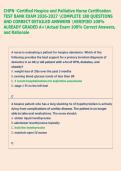 CHPN -Certified Hospice and Palliative Nurse Certification  TEST BANK EXAM 2026-2027 COMPLETE 180 QUESTIONS  AND CORRECT DETAILED ANSWERS VERIFIED 100&percnt;  ALREADY GRADED A&plus;Actual Exam 100&percnt; Correct Answers&comma;  and Rationale 