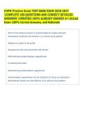 CHPN Practice Exam TEST BANK EXAM 2026-2027  COMPLETE 180 QUESTIONS AND CORRECT DETAILED  ANSWERS VERIFIED 100&percnt; ALREADY GRADED A&plus;Actual  Exam 100&percnt; Correct Answers&comma; and Rationale