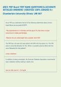 ANCC FNP Board TEST BANK QUESTIONS & ACCURATE  DETAILED ANSWERS VERIFIED 100&percnt; GRADED A&plus;  Chamberlain University-Illinois NR 667 