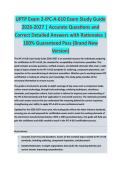 UPTP Exam 2 - UPTP EXAM STUDY GUIDE ACCURATE QUESTIONS AND CORRECT DETAILED ANSWERS WITH RATIONALES &vert;&vert; 100&percnt; GUARANTEED PASS <BRAND NEW VERSION>