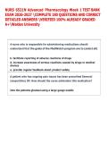NURS 6521N Advanced Pharmacology Week 1 TEST BANK  EXAM 2026-2027 COMPLETE 180 QUESTIONS AND CORRECT  DETAILED ANSWERS VERIFIED 100&percnt; ALREADY GRADED  A&plus;Walden University  