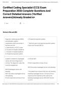 Certified Coding Specialist &lpar;CCS&rpar; Exam Preparation 2026 Complete Questions And Correct Detailed Answers &lpar;Verified Answers&rpar;&vert;Already Graded A&plus;