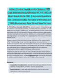 Indian Criminal Law - LAW EXAM STUDY GUIDE ACCURATE QUESTIONS AND CORRECT DETAILED ANSWERS WITH RATIONALES &vert;&vert; 100&percnt; GUARANTEED PASS <BRAND NEW VERSION>