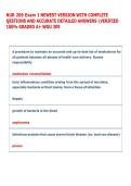 NUR 209 Exam 1 NEWEST VERSION WITH COMPLETE  QESTIONS AND ACCURATE DETAILED ANSWERS VERIFIED  100&percnt; GRADED A&plus; WGU 209 