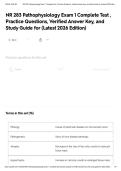 NR 283 Pathophysiology Exam 1 Complete Test &comma; Practice Questions&comma; Verified Answer Key&comma; and Study Guide for &lpar;Latest 2026 Edition&rpar;