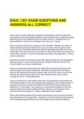 EDUC 1301 EXAM QUESTIONS AND ANSWERS ALL CORRECT