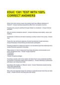 EDUC 1301 TEST WITH 100&percnt; CORRECT ANSWERS 