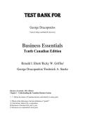 Test Bank For Business Essentials&comma; Canadian Edition&comma; 10th Edition by Ronald J&period; Ebert&comma; Ricky W&period; Griffin&comma; Frederick A&period; Starke&comma; George Dracopoulos Chapter 1-15