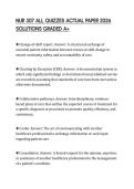 NUR 307 ALL QUIZZES ACTUAL PAPER 2026 SOLUTIONS GRADED A&plus;