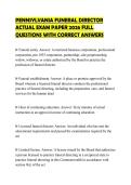 PENNSYLVANIA FUNERAL DIRECTOR ACTUAL EXAM PAPER 2026 FULL QUESTIONS WITH CORRECT ANSWERS