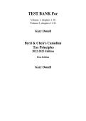 Test Bank For Byrd & Chen's Canadian Tax Principles&comma; 2022-2023&comma; 1st Edition by Gary Donell&comma; Clarence Byrd&comma; Ida Chen Chapter 1-21