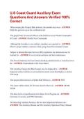 U&period;S Coast Guard Auxiliary Exam  Questions And Answers Verified 100&percnt;  Correct 