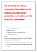 NYC Boiler Combustion Analysis  Technician Certification Exam Practice  Questions And Correct Answers  &lpar;Verified Answers&rpar; Plus Rationales 2026  Q&A &vert; Instant Download Pdf