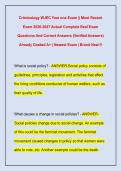 Criminology WJEC Year one Exam &vert;&vert; Most Recent  Exam 2026-2027 Actual Complete Real Exam  Questions And Correct Answers &lpar;Verified Answers&rpar;  Already Graded A&plus; &vert; Newest Exam &vert; Brand New&excl;&excl;&excl;