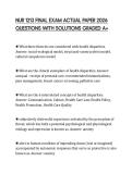 NUR 1213 FINAL EXAM ACTUAL PAPER 2026 QUESTIONS WITH SOLUTIONS GRADED A&plus;