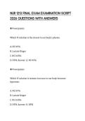 NUR 1213 FINAL EXAM EXAMINATION SCRIPT 2026 QUESTIONS WITH ANSWERS