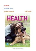 Test Bank for Access to Health 16th Edition by Rebecca Donatelle&comma; Chapter 1-16&period; Latest 2026&period;