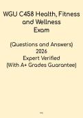 WGU C458 Health&comma; Fitness & Wellness &ndash; Complete Study Guide & OA Prep PDF