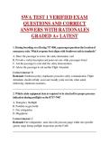 SWA TEST 1 VERIFIED EXAM  QUESTIONS AND CORRECT  ANSWERS WITH RATIONALES  GRADED A&plus; LATEST