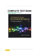Introductory Econometrics&colon; A Modern Approach 7th Edition Test Bank &vert; Jeffrey Wooldridge