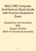 WGU C952 Exam Prep 2026 &ndash; Computer Architecture Study Guide &plus; Practice Questions PDF