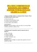 SWA TEST 2 VERIFIED EXAM  QUESTIONS AND CORRECT  ANSWERS WITH RATIONALES  GRADED A&plus; LATEST