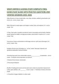 WASTE WATER D LICENSE STUDY COMPLETE FINAL EXAM STUDY GUIDE WITH PRACTICE QUESTIONS AND VERIFIED ANSWERS 2025&ndash;2026