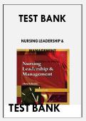 Nursing Leadership & Managemenṭ 3rd Ediṭion by Paṭricia Kelly Ṭesṭ BankTEST BANK NURSINGLEADERSHIP& MANAGEMENT