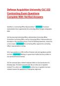 Defense Acquisition University CLC 222 Contracting Exam Questions Complete With Verified Answers