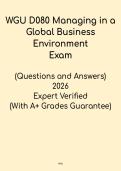 WGU D080 Managing in a Global Business Environment &ndash; Study Guide PDF