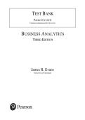 Test Bank for Business Analytics&comma; 3rd edition James R&period; Evans