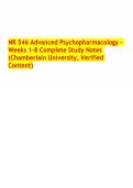 NR 546 Advanced Psychopharmacology &ndash; Weeks 1&ndash;8 Complete Study Notes &lpar;Chamberlain University&comma; Verified Content&rpar;&period;pdf