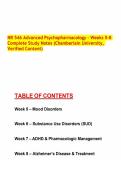NR 546 Advanced Psychopharmacology &ndash; Weeks 5&ndash;8 Complete Study Notes &lpar;Chamberlain University&comma; Verified Content&rpar;&period;pdf