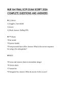 NUR 164 FINAL ECPI EXAM SCRIPT 2026 COMPLETE QUESTIONS AND ANSWERS