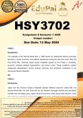 HSY3702 Assignment 6  &lpar;COMPLETE ANSWERS&rpar; Semester 1 2026 - DUE 13 May 2026