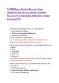 BUNDLE FOR NCCCO DIGGER DERRICK OPERATOR EXAM QUESTIONS AND CORRECT ANSWERS &lpar;VERIFIED ANSWERS&rpar; PLUS RATIONALES 2026 Q&A &vert; INSTANT DOWNLOAD PDF