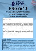 ENG2613 January&sol;February Supplementary Portfolio &lpar;ANSWERS&rpar; 2026 - DUE 26 January 2026 - DISTINCTION GUARANTEED&period; 