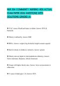 NUR 206 COMMUNITY NURSING HESI ACTUAL EXAM PAPER 2026 QUESTIONS WITH SOLUTIONS GRADED A&plus;