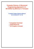 Solution manual for Computer Science&colon; A Structured Programming Approach 4th  edition by Behrouz Forouzan &vert;ISBN&semi;9780357506134&vert;All chapters included