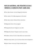 NUR 254 MATERNAL AND PEDIATRICS EXAM 1 VERSION 2 COMPLETE STUDY GUIDE 2026