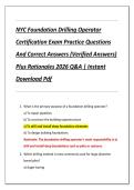NYC Foundation Drilling Operator  Certification Exam Practice Questions  And Correct Answers &lpar;Verified Answers&rpar;  Plus Rationales 2026 Q&A &vert; Instant  Download Pdf 