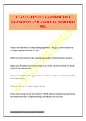 ACA 122 - FINAL EXAM PRACTICE QUESTIONS AND ANSWERS&period; VERIFIED 2026&period;