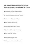 NUR 254 MATERNAL AND PEDIATRICS EXAM 1 VERSION 2 DETAILED PREPARATION PACK 2026