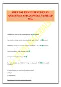 ADEX DSE REMEMBERED EXAM QUESTIONS AND ANSWERS&period; VERIFIED 2026&period;