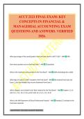 ACCT 2121 FINAL EXAM&colon; KEY CONCEPTS IN FINANCIAL & MANAGERIAL ACCOUNTING EXAM QUESTIONS AND ANSWERS&period; VERIFIED 2026&period;