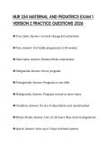 NUR 254 MATERNAL AND PEDIATRICS EXAM 1 VERSION 2 PRACTICE QUESTIONS 2026