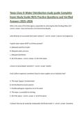 Texas Class D Water Distribution study guide Complete  Exam Study Guide With Practice Questions and Verified Answers 2025&ndash;2026