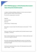 WGU D080 Managing in a Global Business Environment Exam with precise detailed answers 